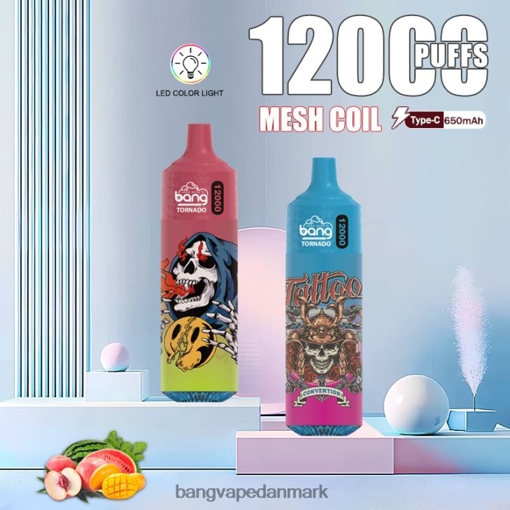 Bang Vape Tornado 12000 pust med led & mesh spole engangs - Bape Vape Danmark 0P6VZ4