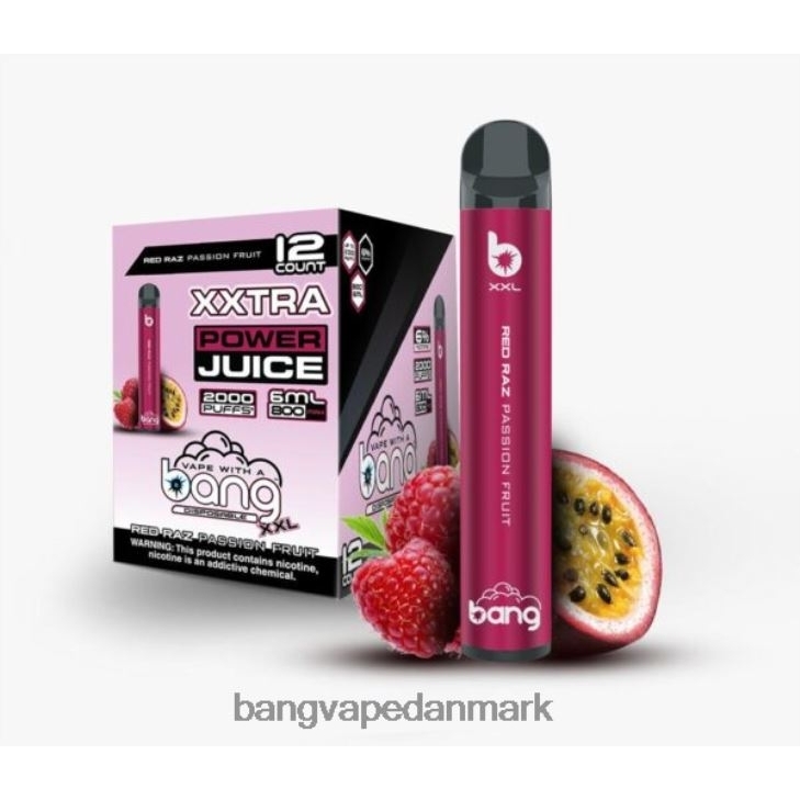 Bang Vape XXL 2000 pust rød raz passionsfrugt - Vape Gang shop 0P6VZ22