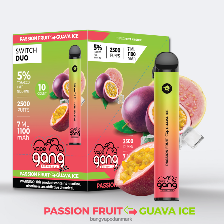 Vape Gang Switch Duo 2 smagsvarianter (æske med 10) aloe jordbær - jordbær mango - Bape Vape disposable 0P6VZ38