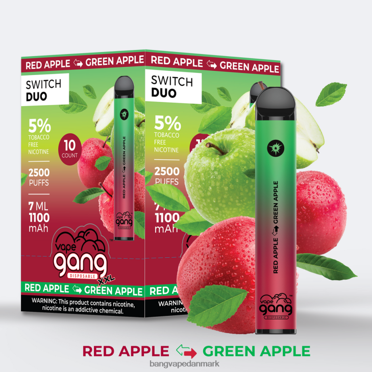Vape Gang Switch Duo 2 smagsvarianter (æske med 10) aloe jordbær - jordbær mango - Bape Vape disposable 0P6VZ38