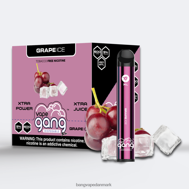 Vape Gang XL engangsdampe 600 pust (æske med 10) drue is - Vape Gang København 0P6VZ62