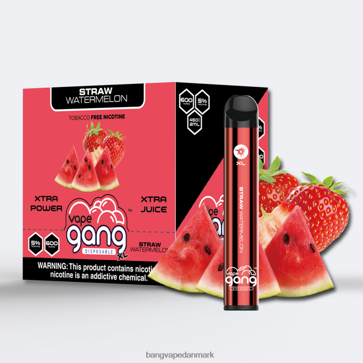Vape Gang XL engangsdampe 600 pust (æske med 10) halm vandmelon - Vape Gang shop 0P6VZ74