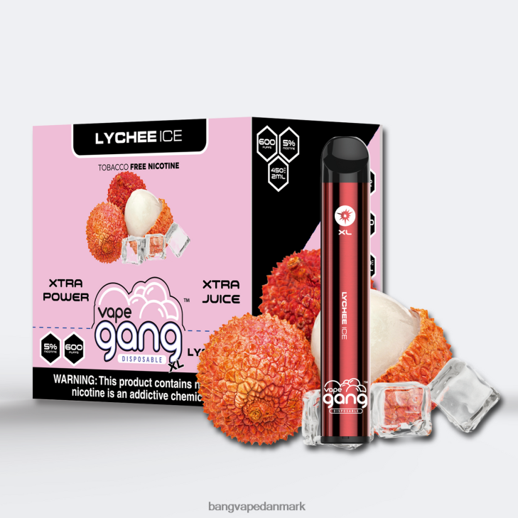 Vape Gang XL engangsdampe 600 pust (æske med 10) litchi is - Bape Vape shop 0P6VZ75