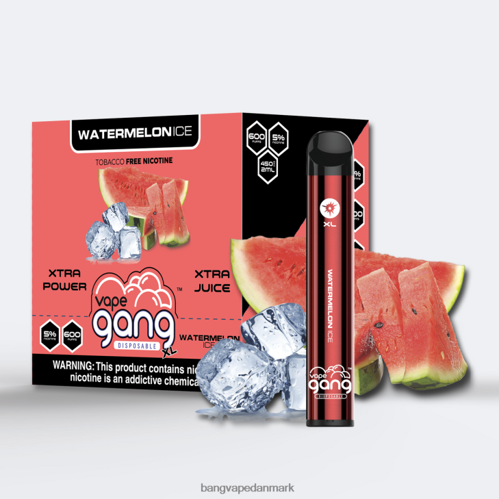 Vape Gang XL engangsdampe 600 pust (æske med 10) vandmelon is - Bape Vape Danmark 0P6VZ76