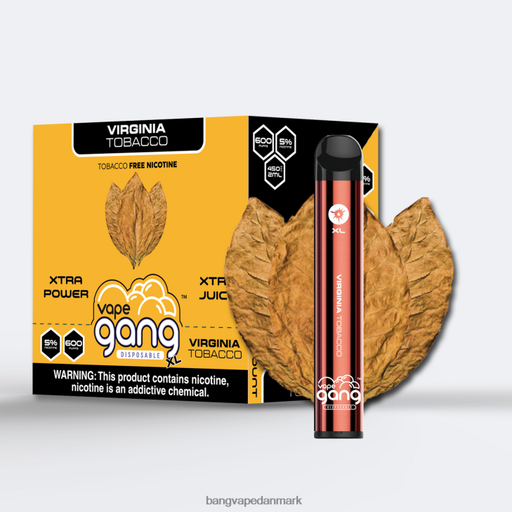 Vape Gang XL engangsdampe 600 pust (æske med 10) virginia tobak - Bape Vape disposable 0P6VZ70